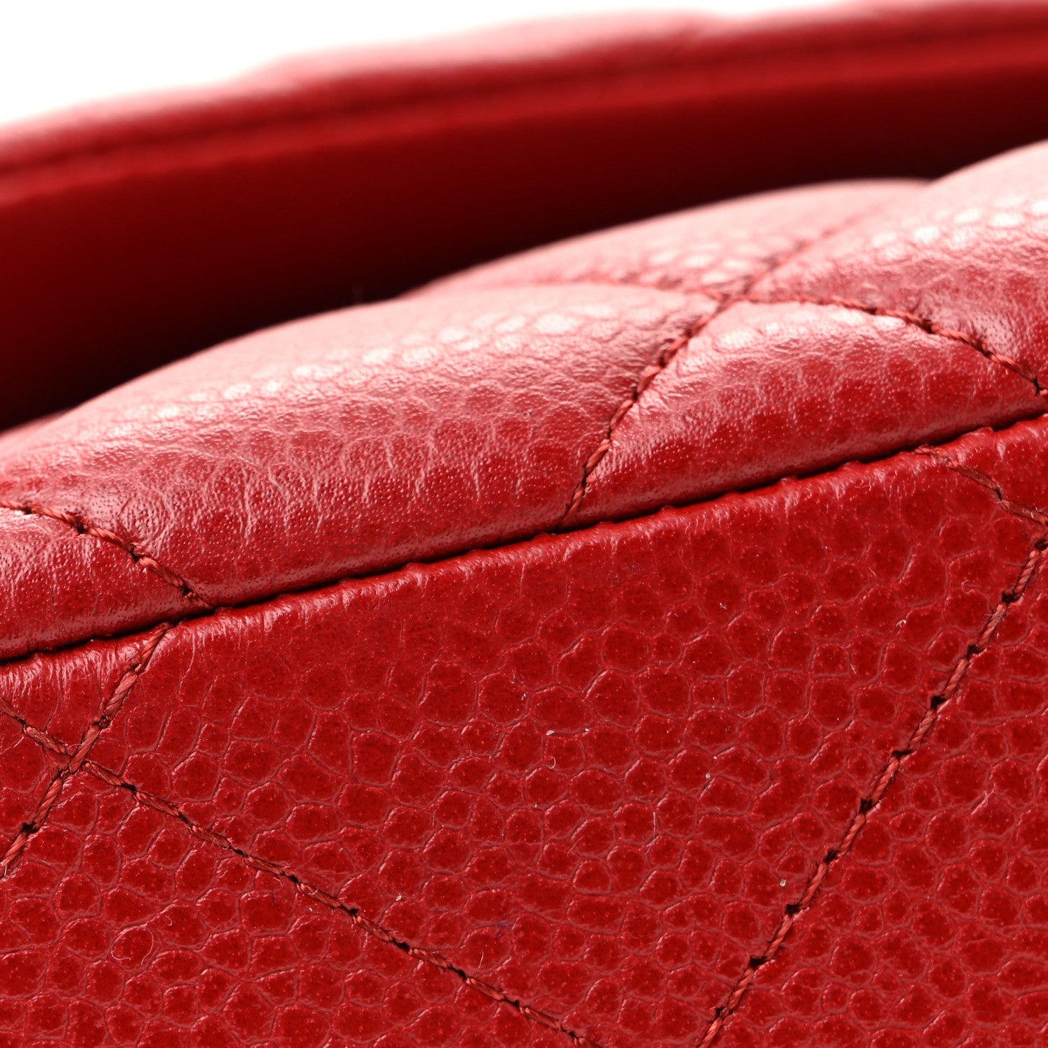 Chanel Caviar Quilted Jumbo Double Flap Dark Red