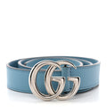 Gucci Calfskin Kids Double G Belt L Blue