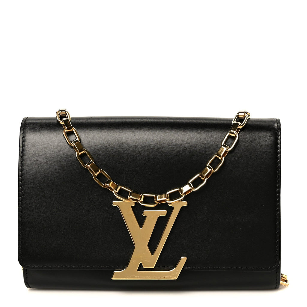 Louis Vuitton Calfskin Chain Louise GM Black