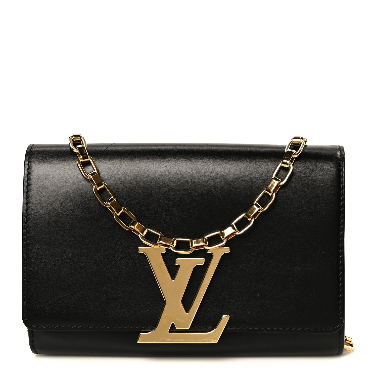 Louis Vuitton Calfskin Chain Louise GM Black