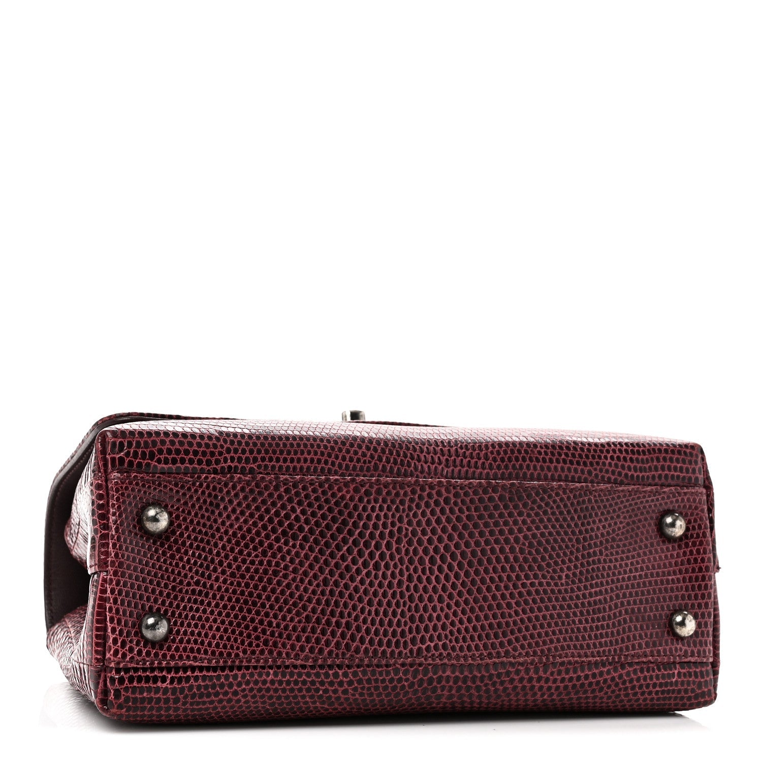 Chanel Lizard Mini Coco Handle Flap Burgundy