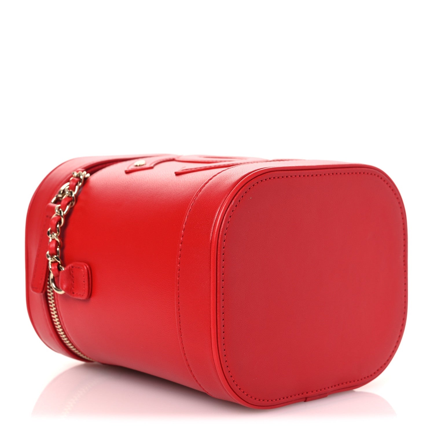 Chanel Lambskin Timeless Vanity Cosmetic Case Red