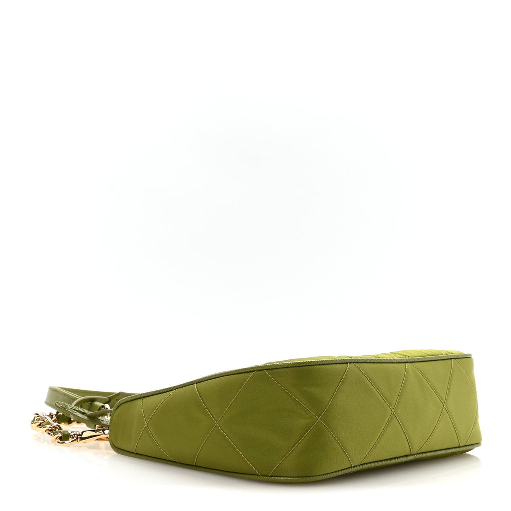 Prada Re-Nylon Saffiano Stitched Mini Re-Edition 1995 Chaine Shoulder Bag Edera