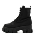 Prada Re-Nylon Gabardine Metal Triangle Logo Monolith Pouch Pocket 55mm Boots 39 Black