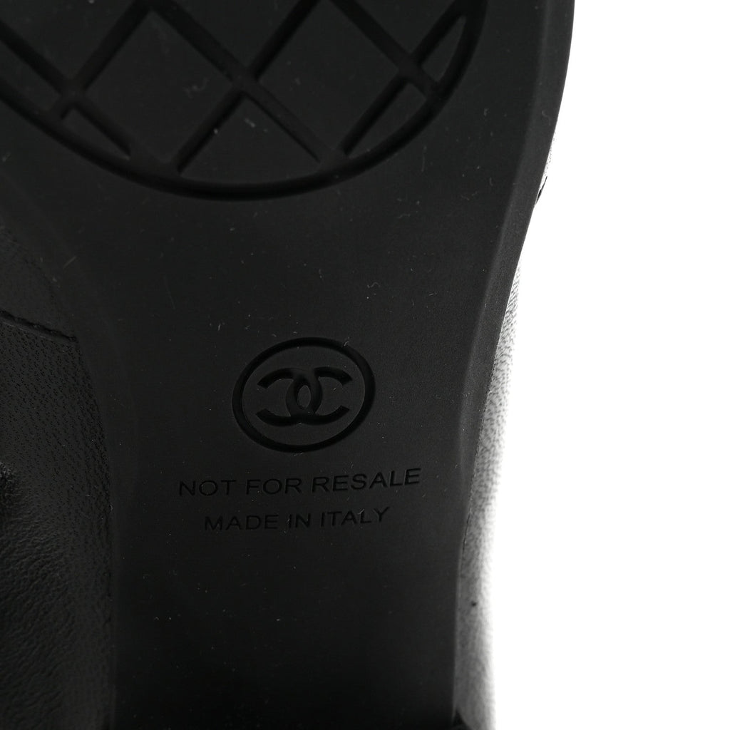Chanel Stretch Lambskin Cap Toe CC Short Boots 35 Black