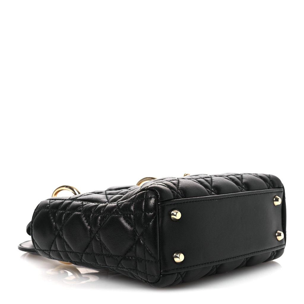 Christian Dior Lambskin Cannage Mini Lady Dior Black