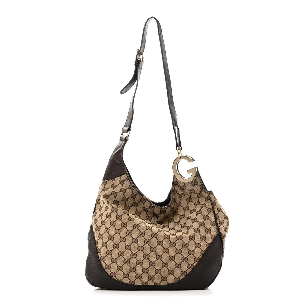 Gucci Monogram Medium Charlotte Hobo Brown