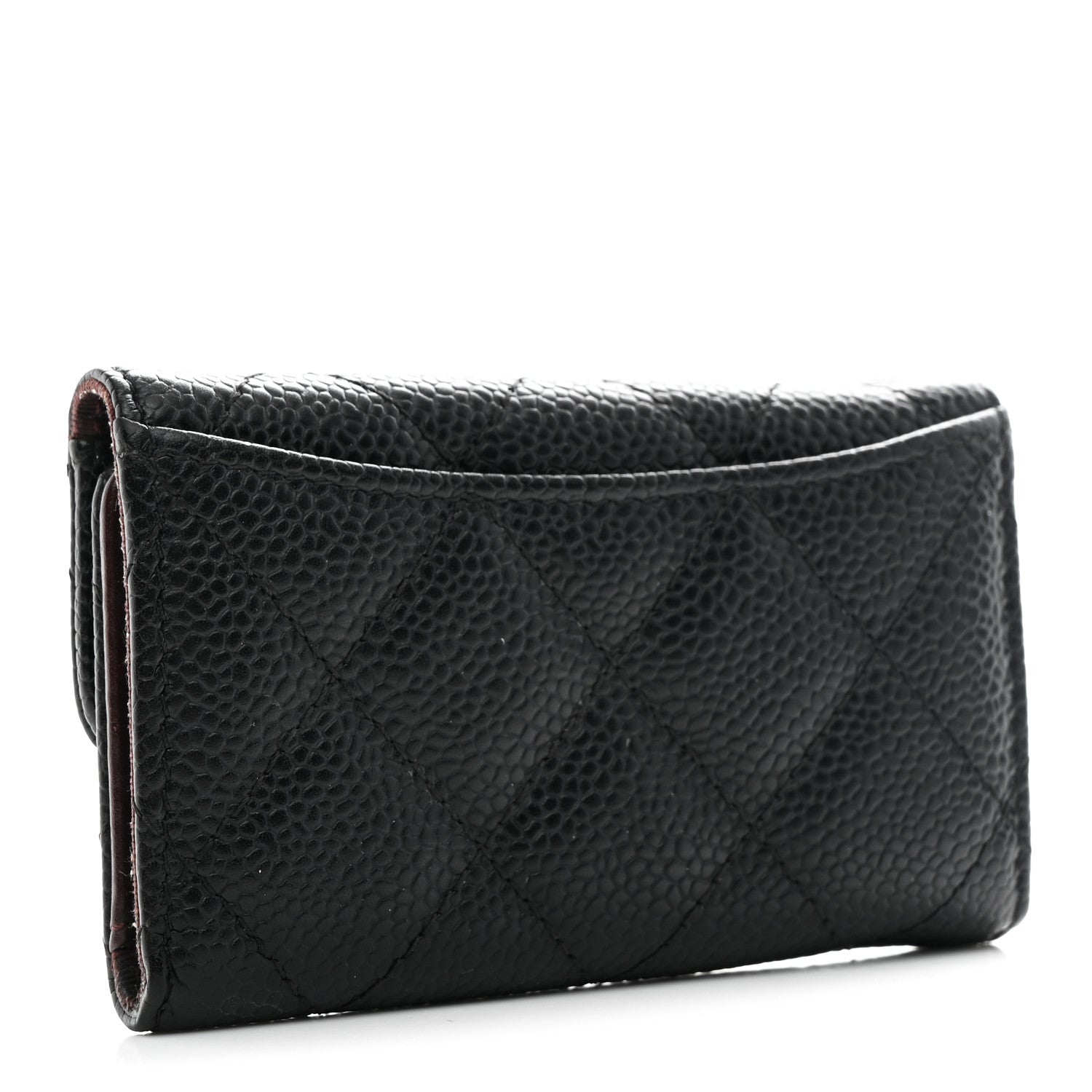 Caviar Quilted 6 Key Holder Black