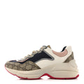 Gucci GG Supreme Monogram Mix Monogram Womens Rhyton Sneakers 37.5 London Blue Beige Pale Pink