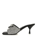 Prada Satin Crystal Logo 65mm Slide Sandals 36 Cristal