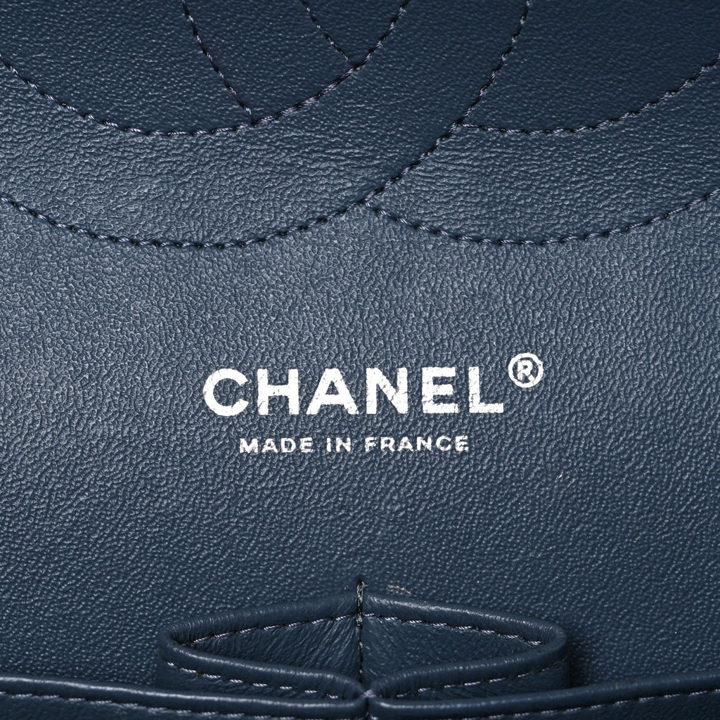 Chanel Caviar Quilted Jumbo Double Flap Dark Grey