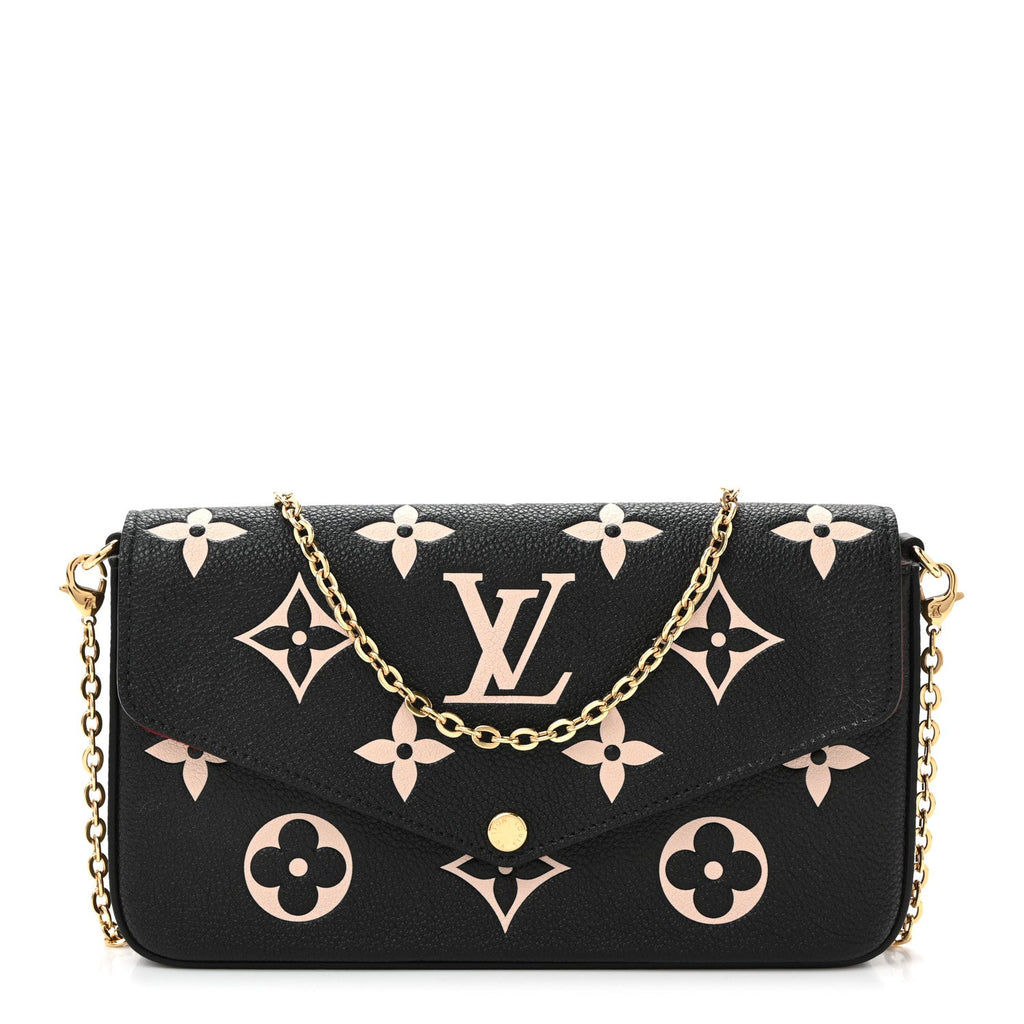Louis Vuitton Empreinte Monogram Giant Felicie Pochette Black Beige