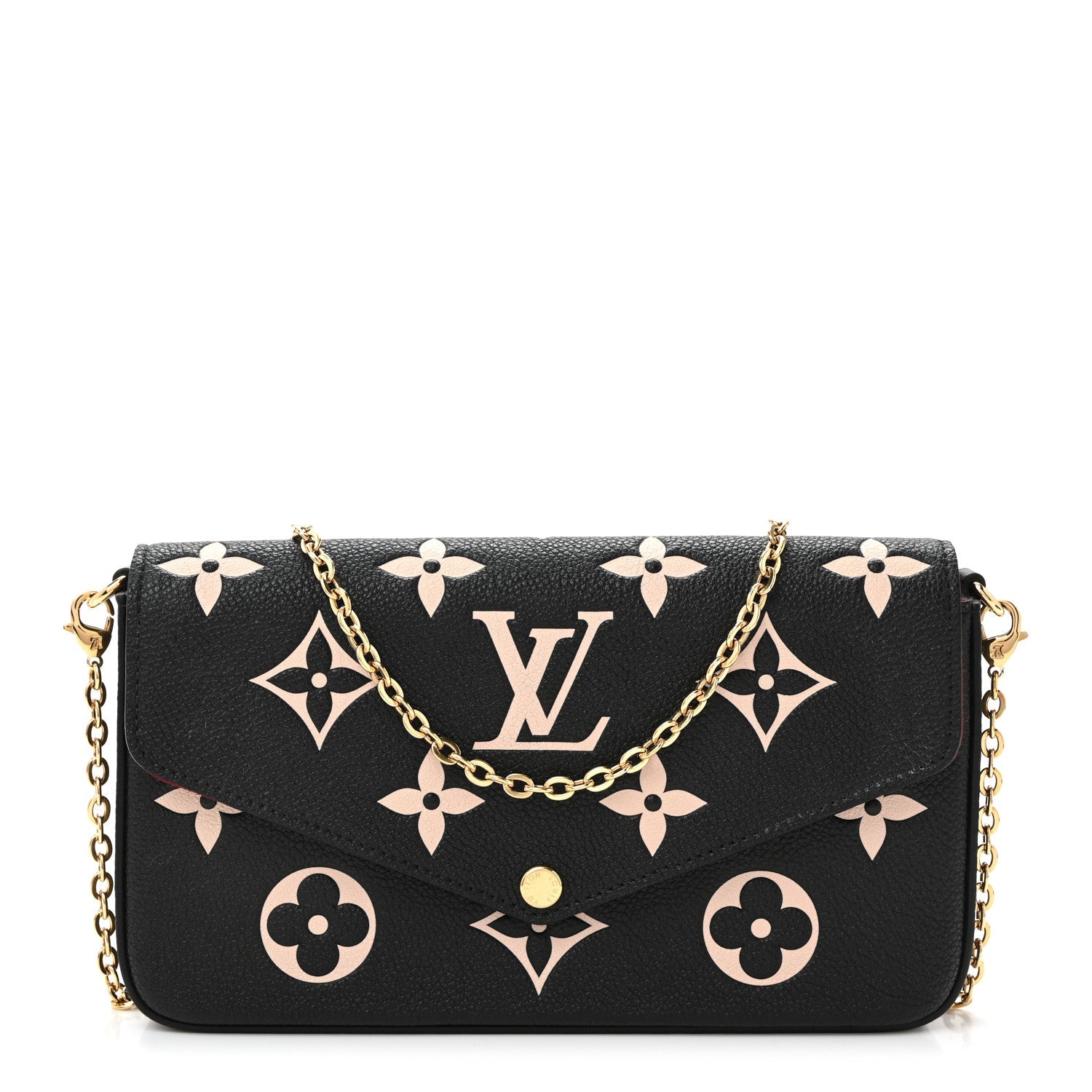 Louis Vuitton Empreinte Monogram Giant Felicie Pochette Black Beige