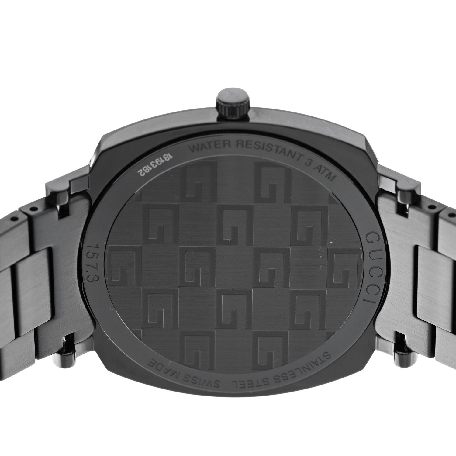 Gucci PVD Stainless Steel 38mm Grip Quartz Watch Black