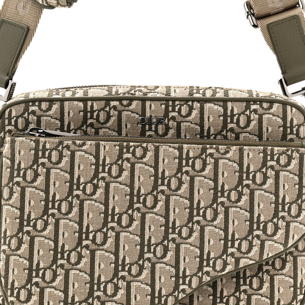 Christian Dior Oblique Saddle Triple Pouch Green