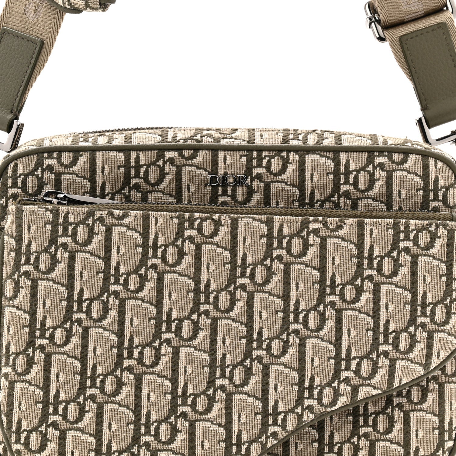 Christian Dior Oblique Saddle Triple Pouch Green