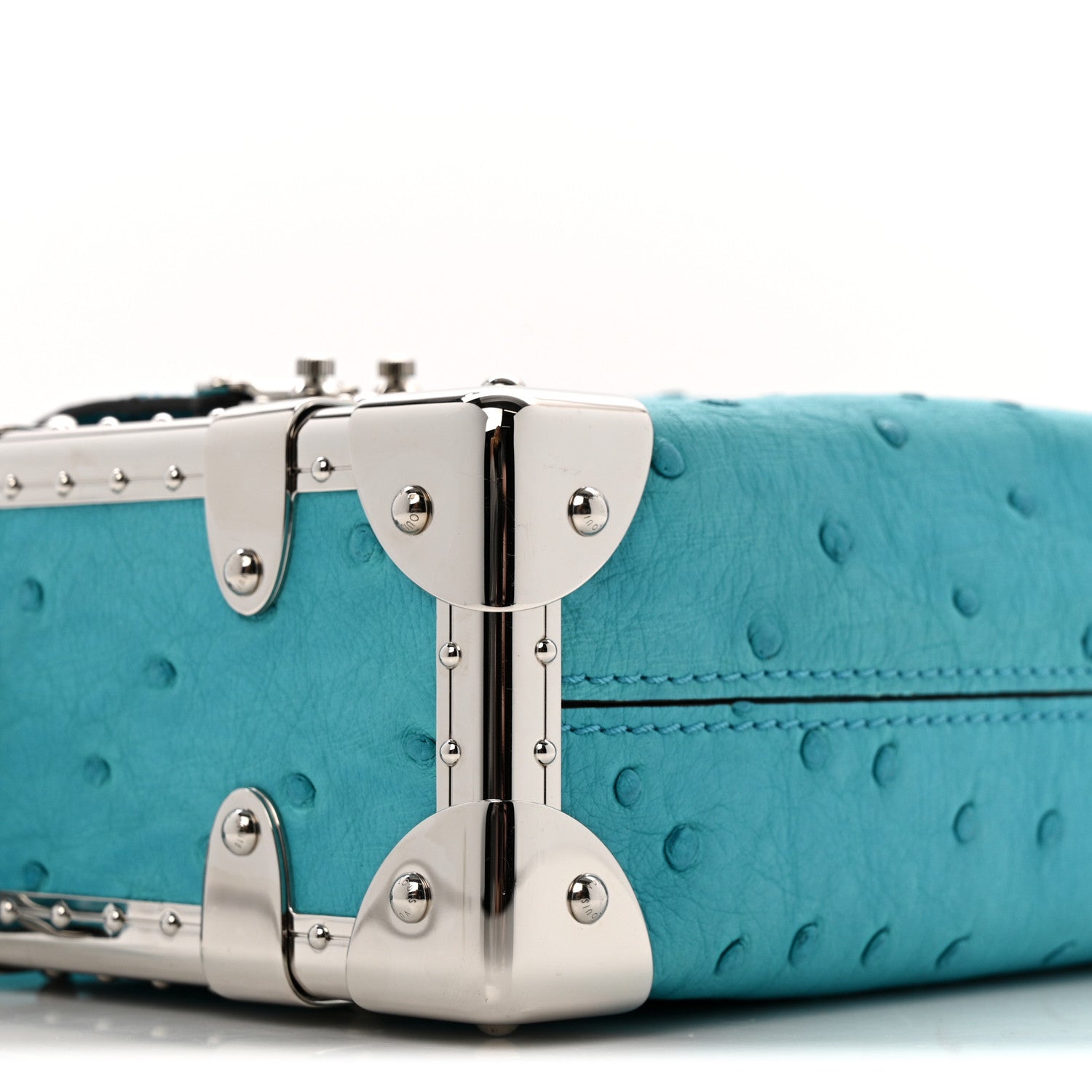 Louis Vuitton Ostrich Side Trunk PM Candy Blue