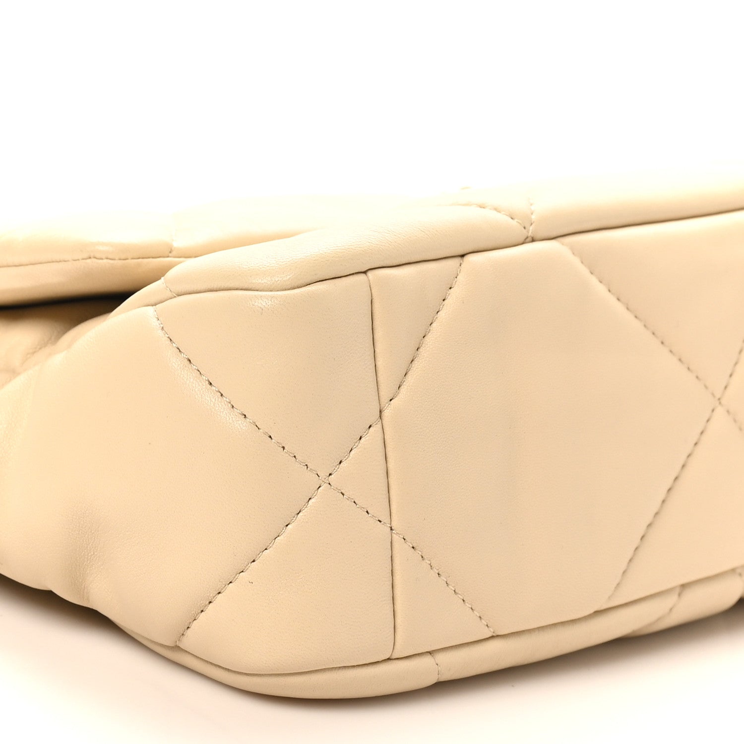 Chanel Lambskin Quilted Medium Chanel 19 Flap Beige