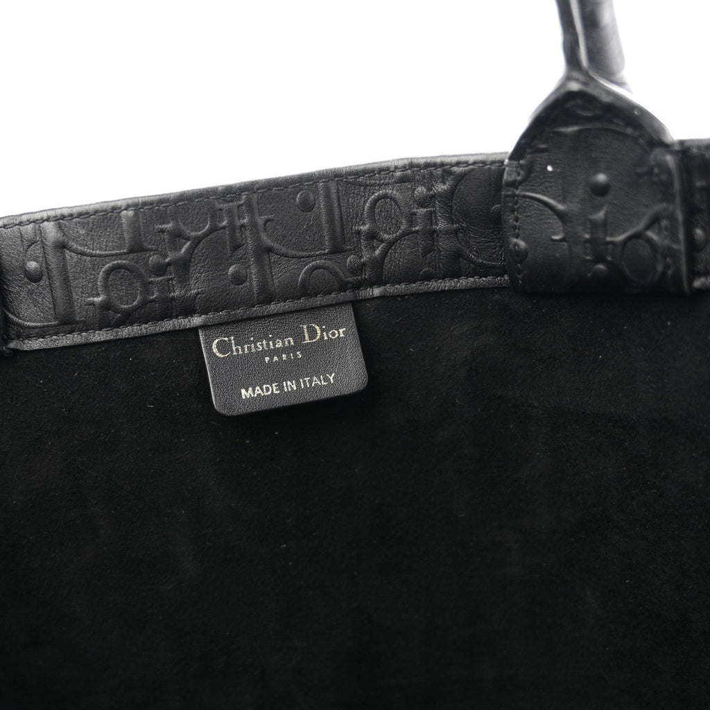 Christian Dior Oblique Calfskin Embossed Large Book Tote TBlack