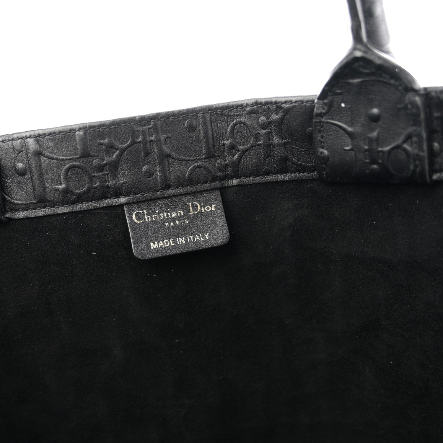 Christian Dior Oblique Calfskin Embossed Large Book Tote TBlack