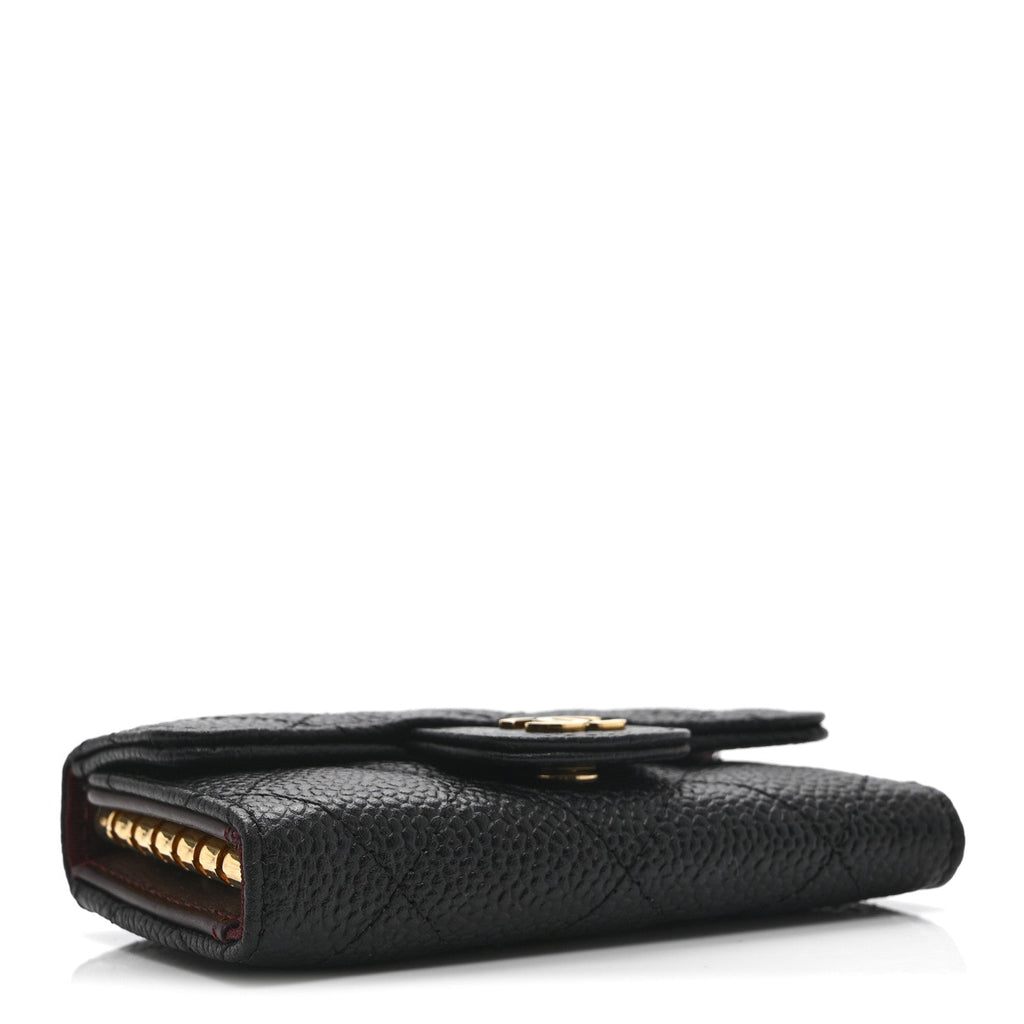 Caviar Quilted 6 Key Holder Black