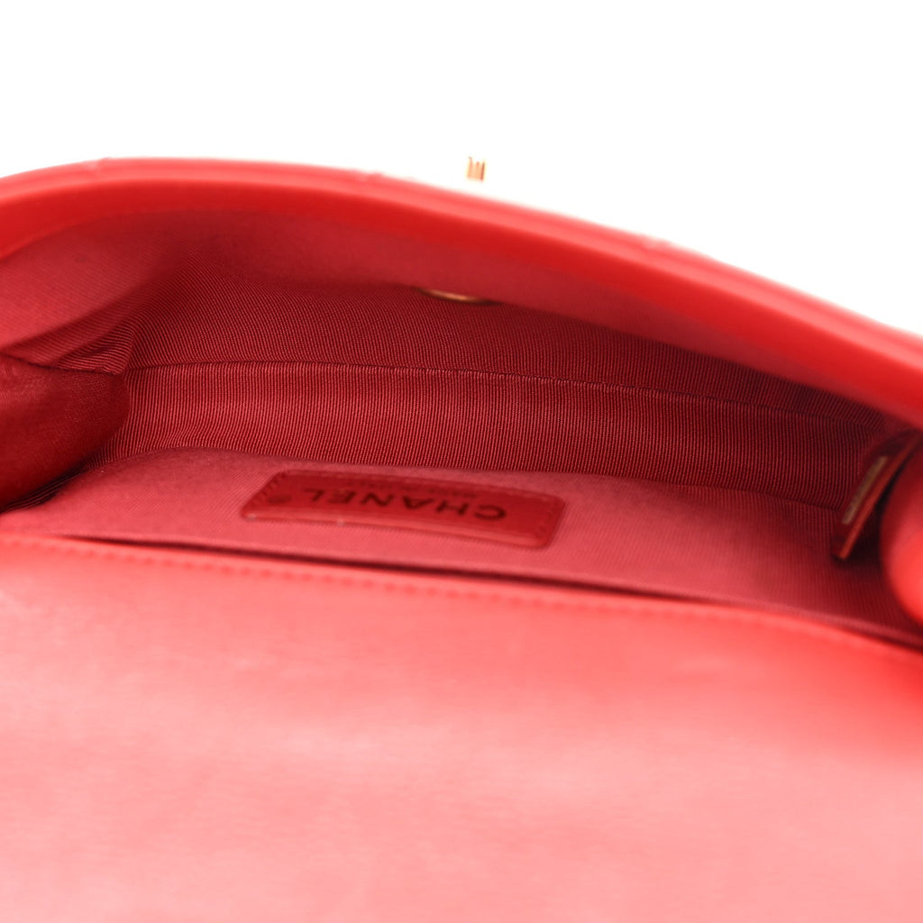 Chanel Calfskin Quilted Flap Waist Bag Red
