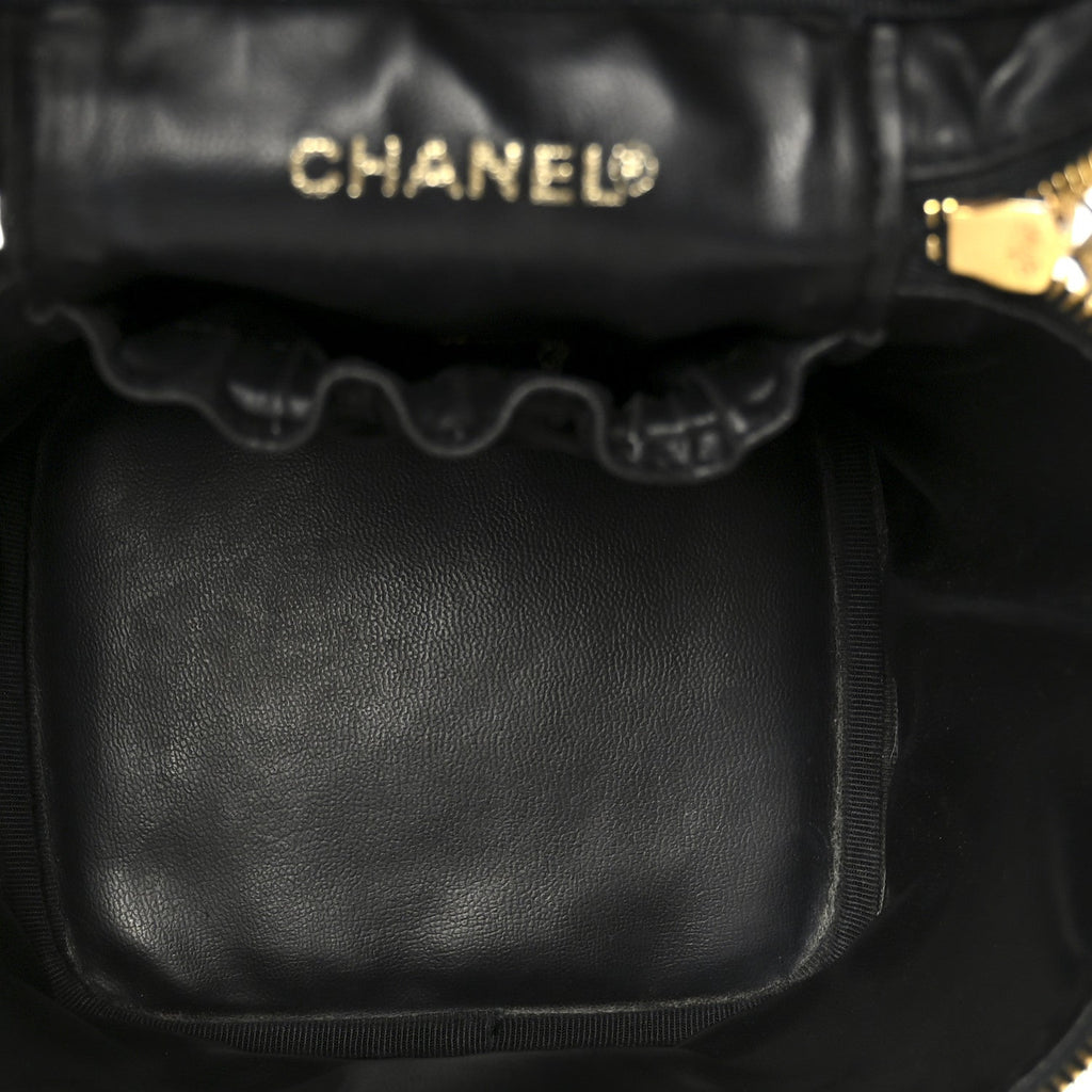 Chanel Caviar Vanity Cosmetic Case Black