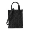 Gucci Denim GG Monogram Dollar Calfskin Mini Ophidia Tote Black Grey