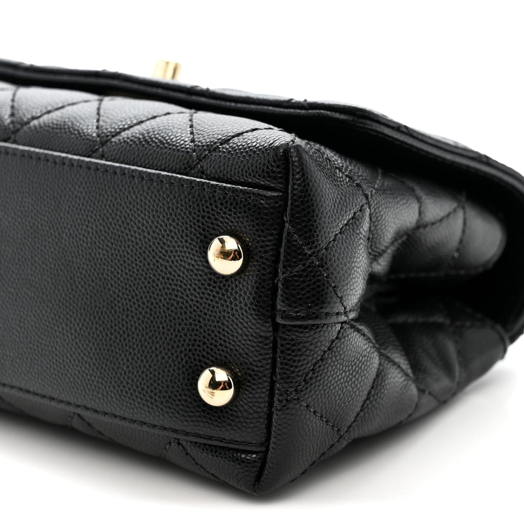 Chanel Caviar Quilted Extra Mini Coco Handle Flap Black
