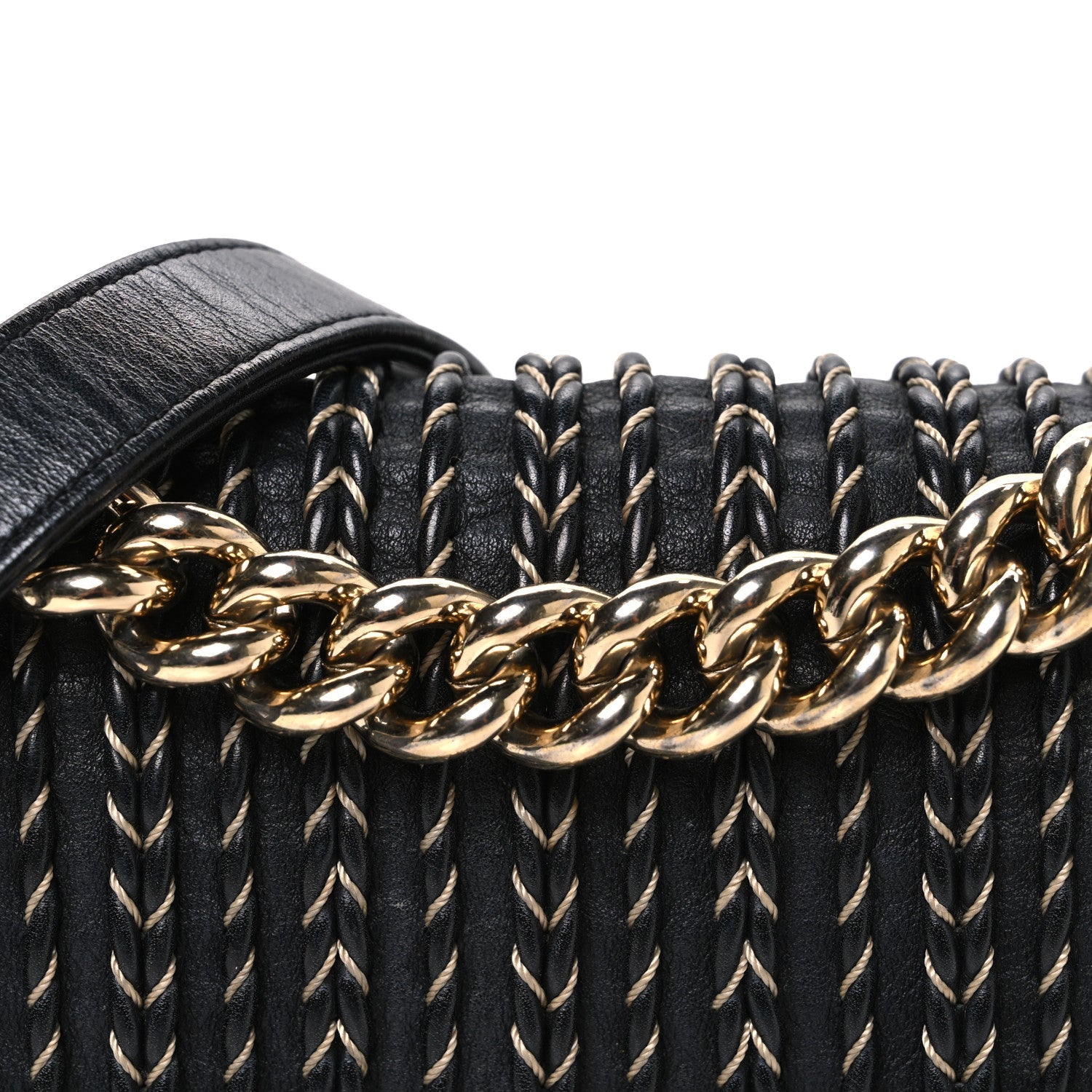 Chanel Calfskin Braided Small Boy Flap Black