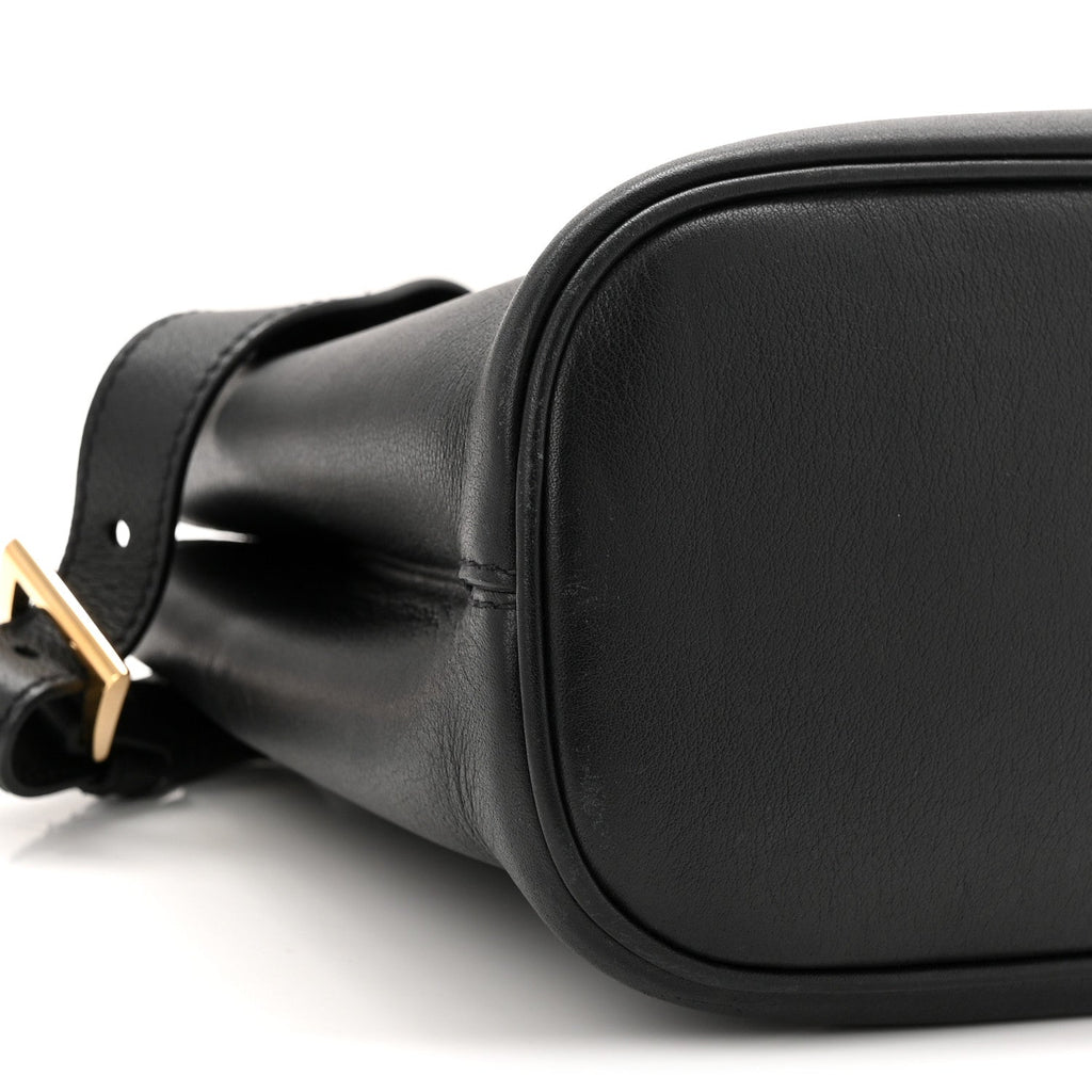 Prada Soft Grain Calfskin Small Double Belt Tote Black