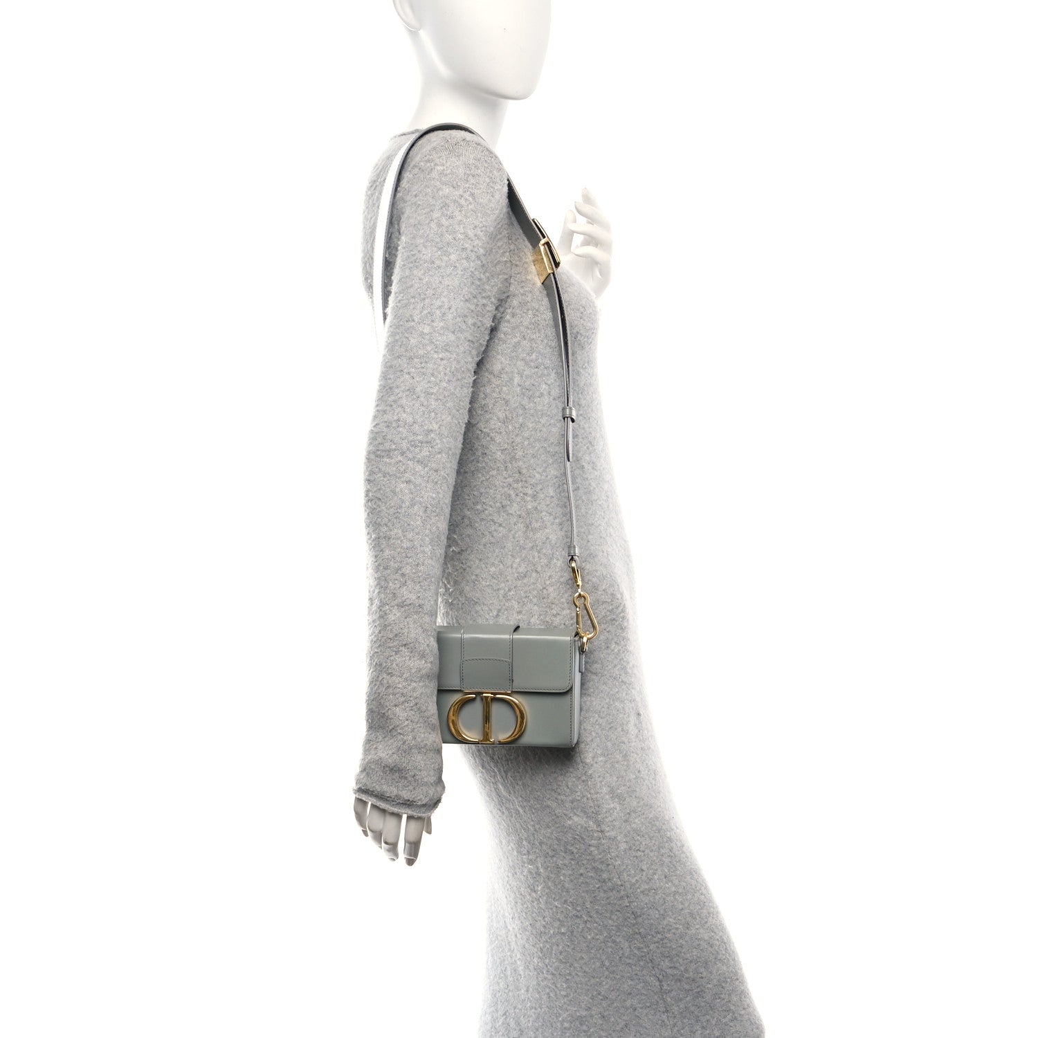 Christian Dior Box Calfskin 30 Montaigne Box Bag Gray