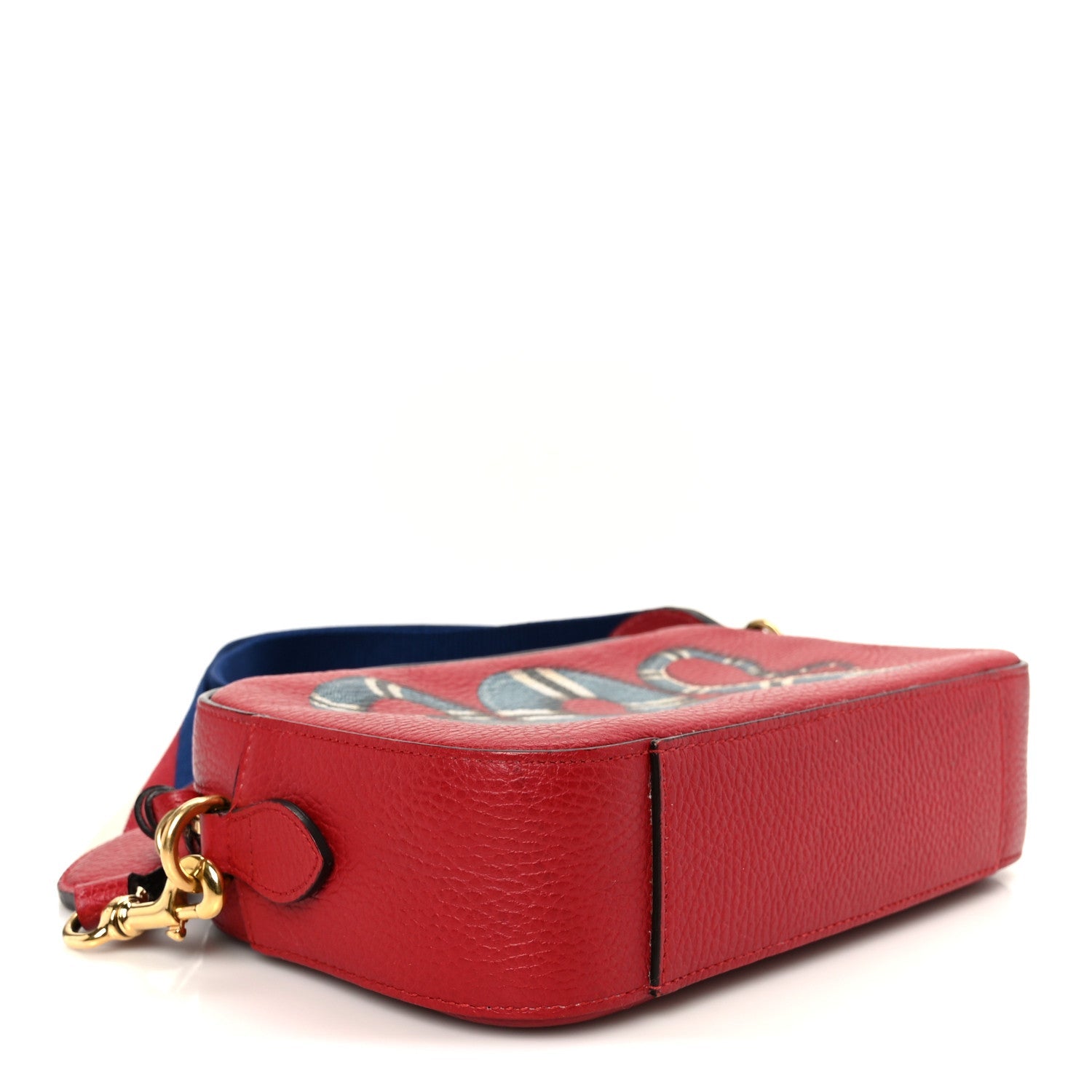 Gucci Grained Calfskin Sylvie Web Kingsnake Small Camera Bag Red Multicolor