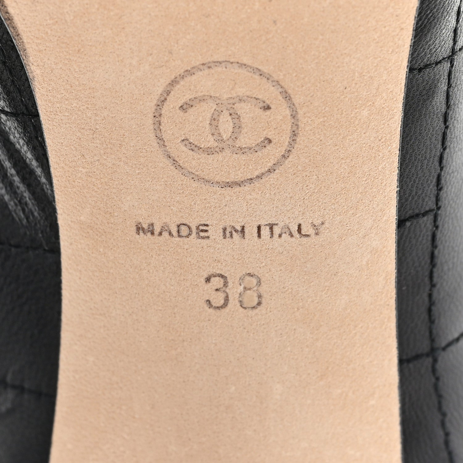 Lambskin Quilted CC Cap Toe Booties 38 Black