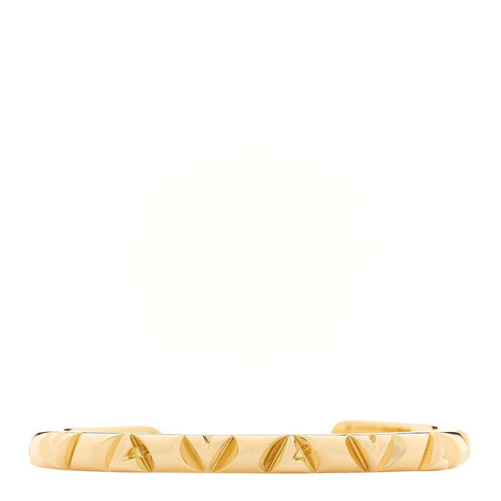 Louis Vuitton 18K Yellow Gold LV Volt Cuff Bracelet