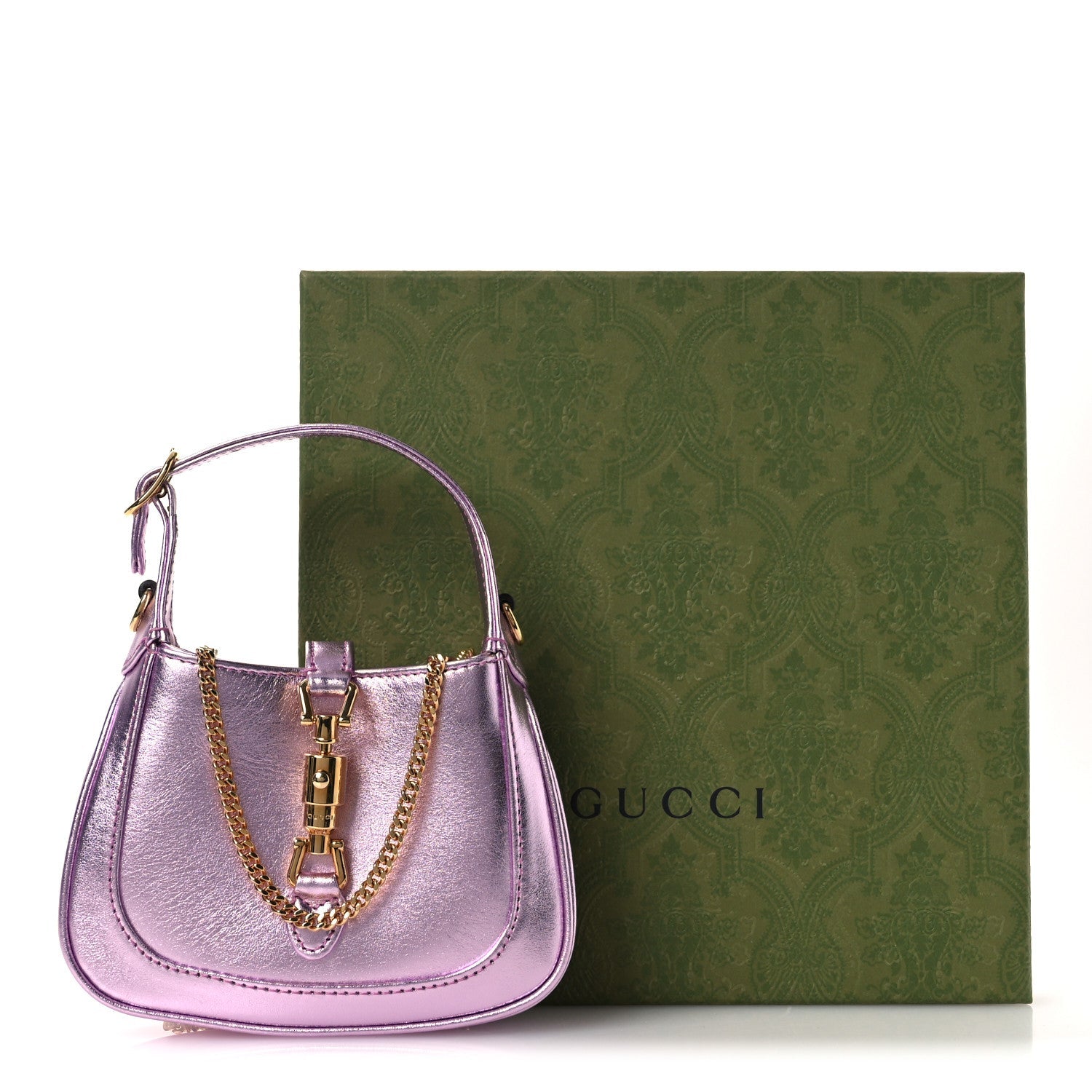 Gucci Laminated Nappa Nano Jackie 1961 Hobo Metallic Pink