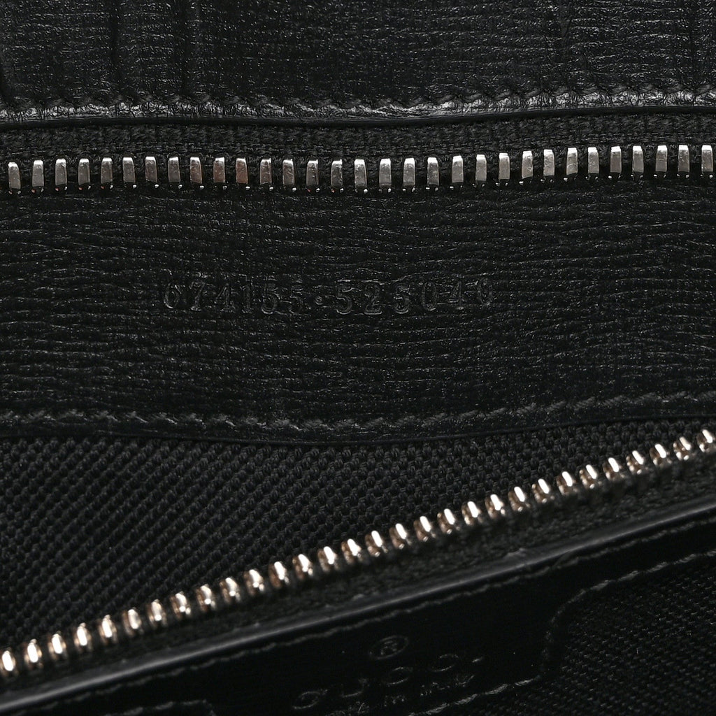 Gucci GG Supreme Monogram Azalea Calfskin Medium Retro Interlocking G Vertical Tote Bag Black