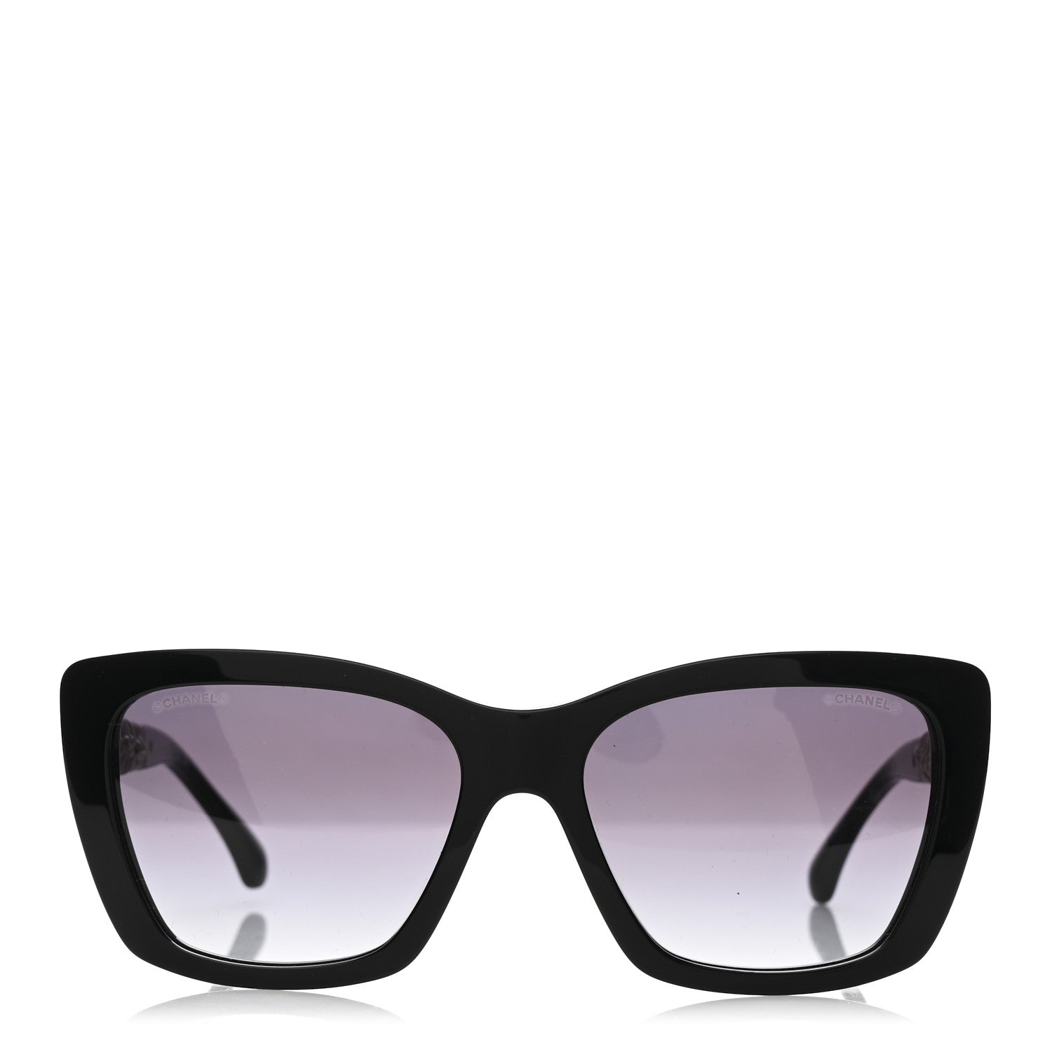 Acetate Calfskin Square Sunglasses 5476-Q-A Black White