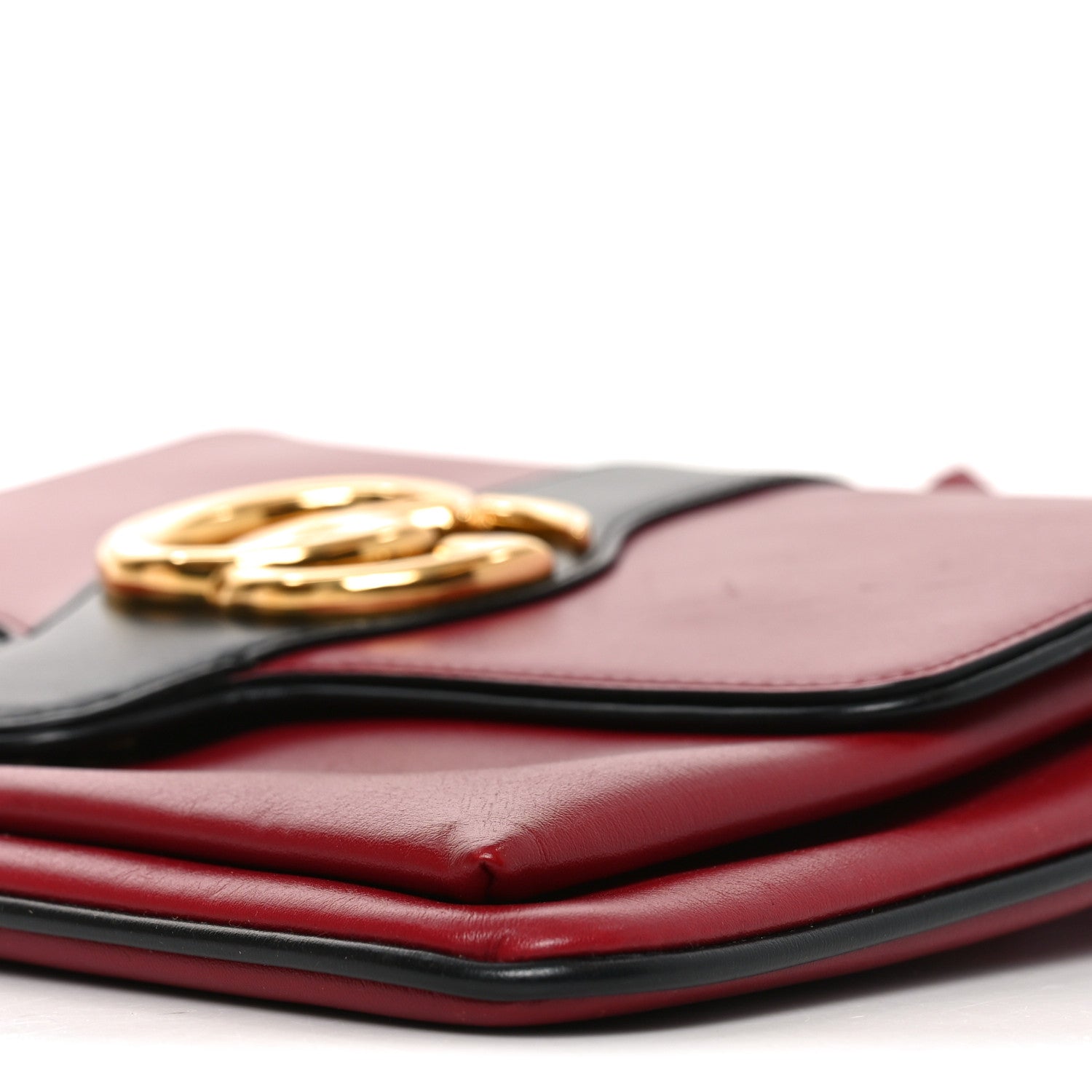 Gucci Calfskin Medium Arli Flap Shoulder Bag New Cherry Red Black