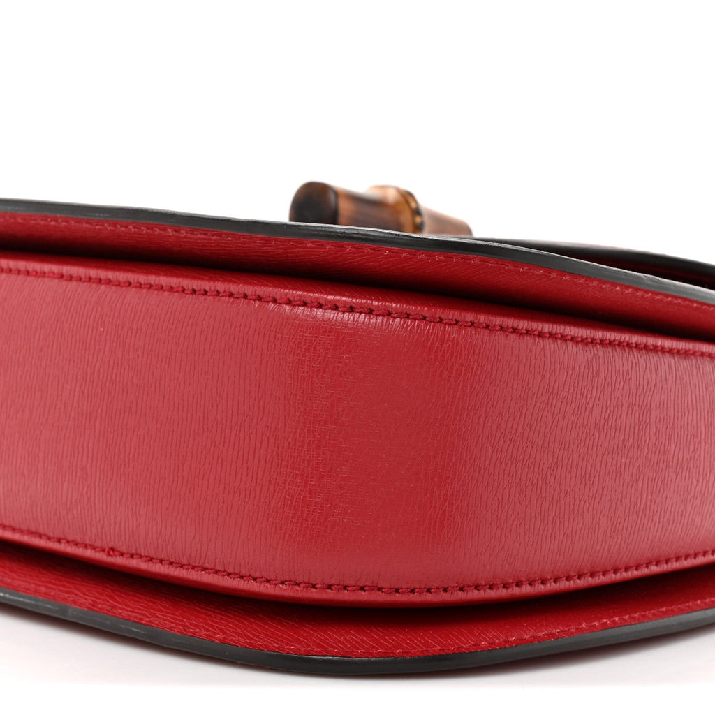 Gucci Shangai Calfskin Small Classic Bamboo Top Handle Bag Romantic Cerise