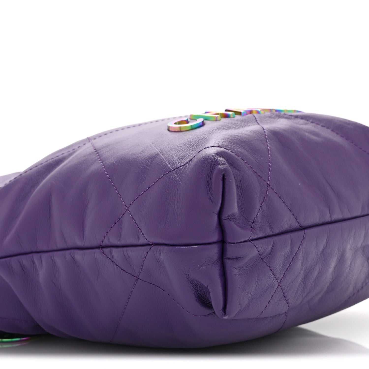 Chanel Shiny Calfskin Quilted Rainbow Mini Chanel 22 Purple
