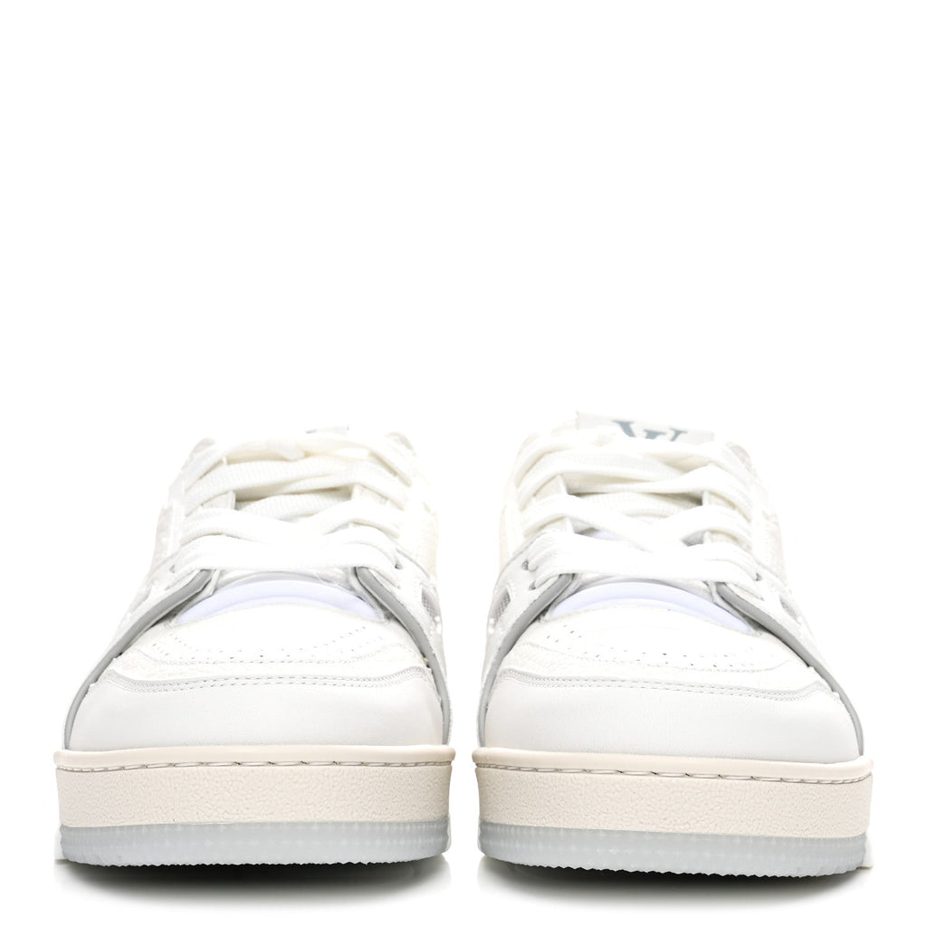 Louis Vuitton Grained Calfskin Womens LV Trainer Sneakers 37 White