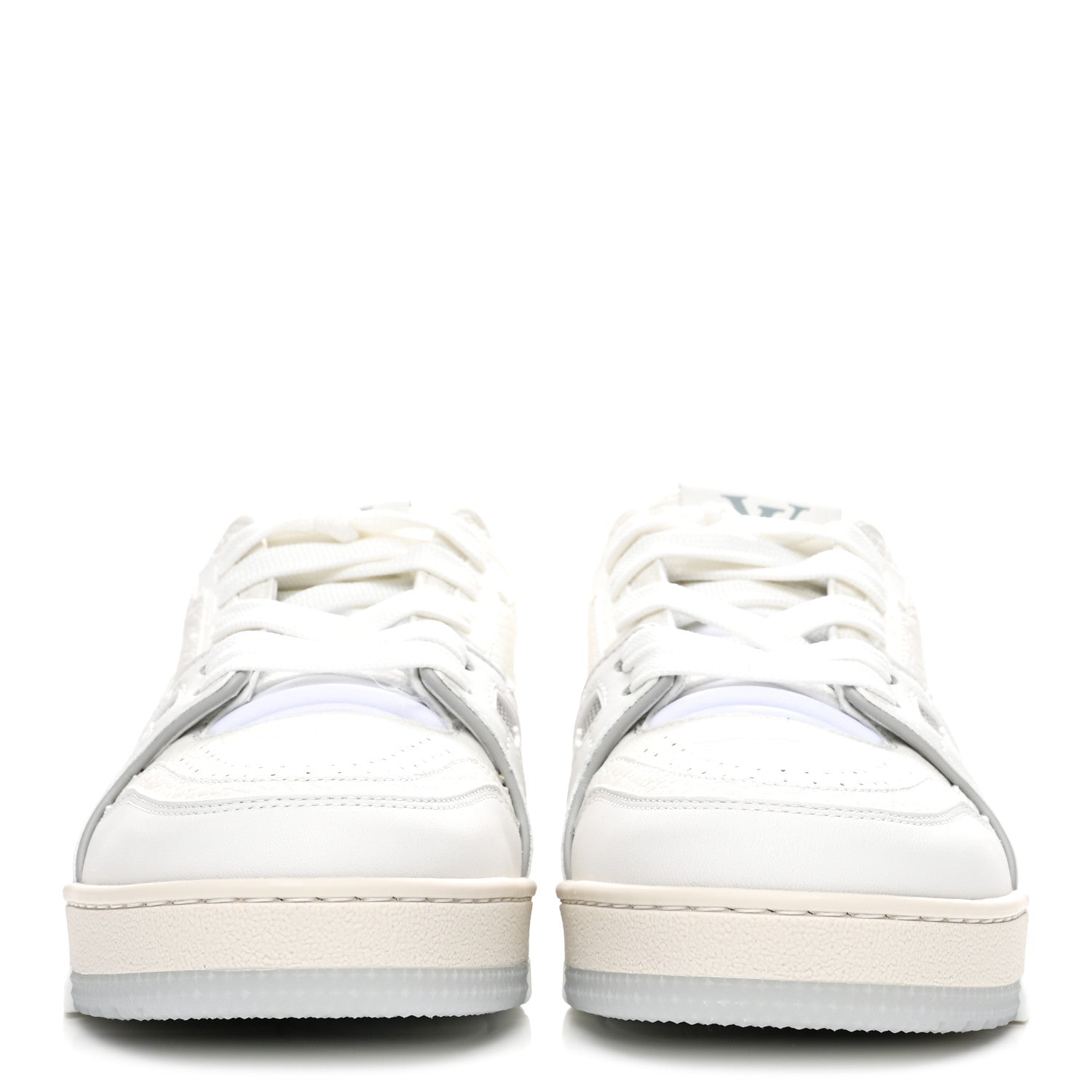 Louis Vuitton Grained Calfskin Womens LV Trainer Sneakers 37 White