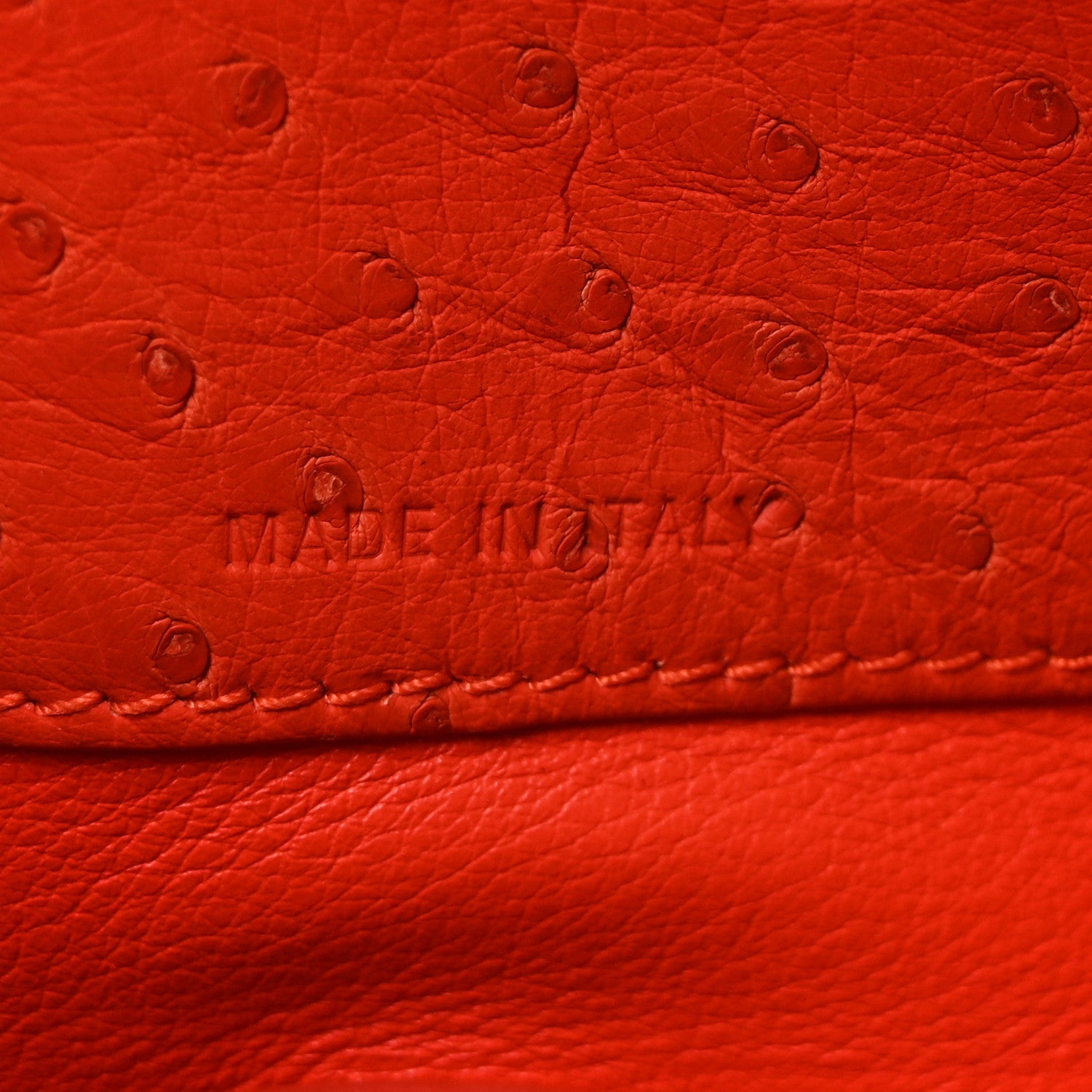 Christian Dior Ostrich Large Open Bar Tote Orange