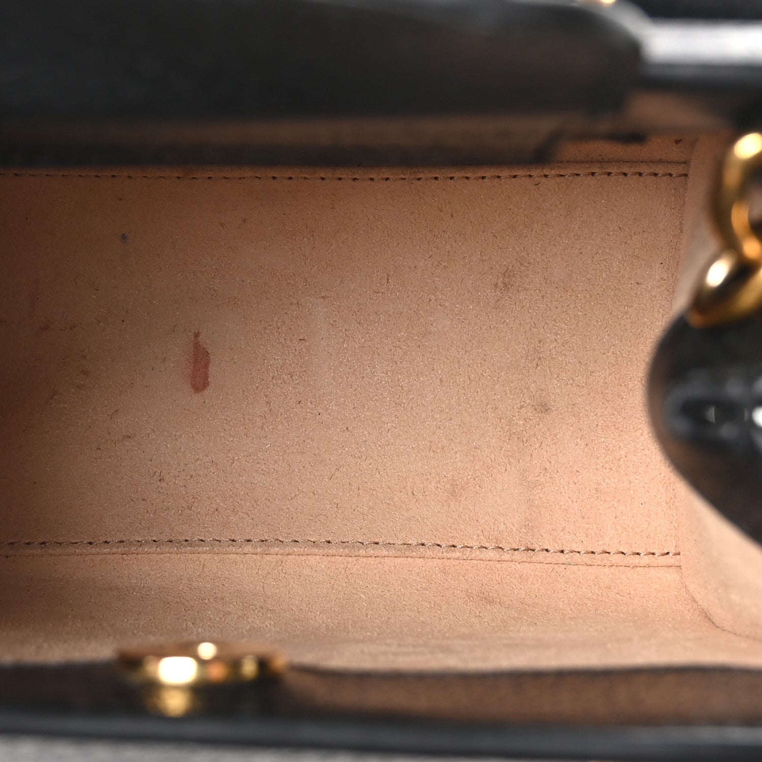 Gucci Textured Dollar Calfskin Web Mini Diana Tote Bag Black Dusty Grey