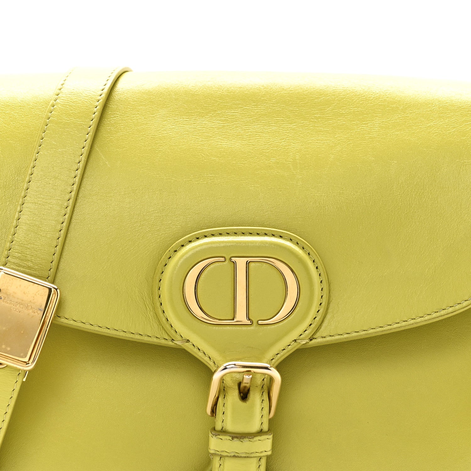 Christian Dior Box Calfskin Medium Bobby Flap Lime