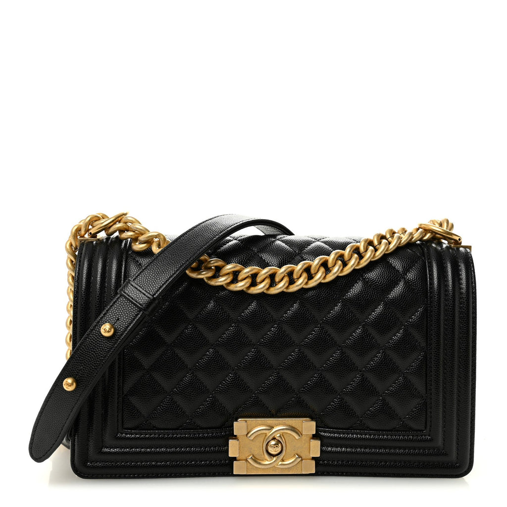 Chanel Caviar Quilted Medium Boy Flap Black