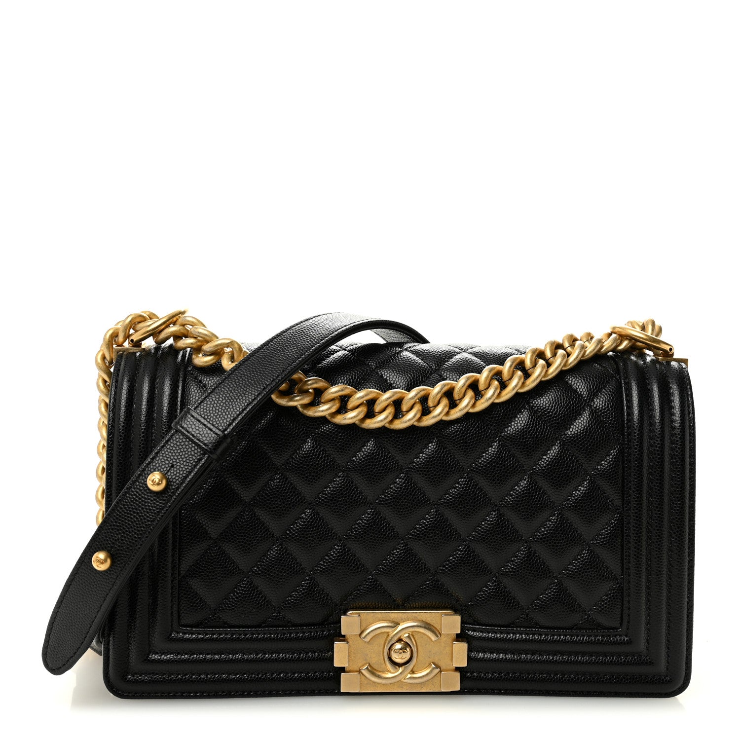 Chanel Caviar Quilted Medium Boy Flap Black