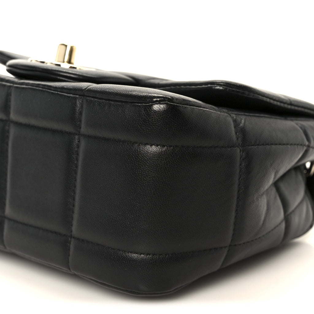 Chanel Lambskin Resin Crystal Square Quilted Mini Monacoco Flap Black
