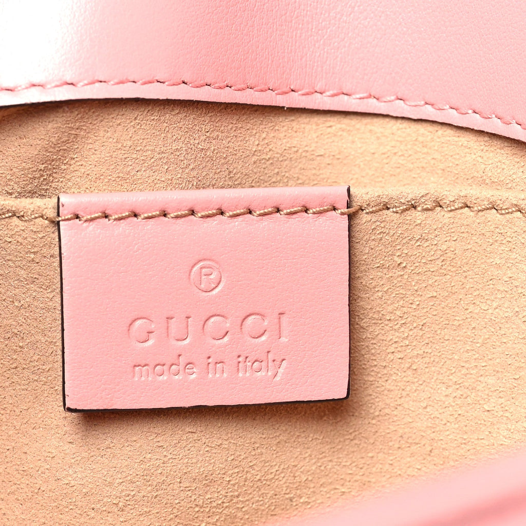 Gucci Calfskin Matelasse Mini GG Marmont Shoulder Bag  Wild Rose